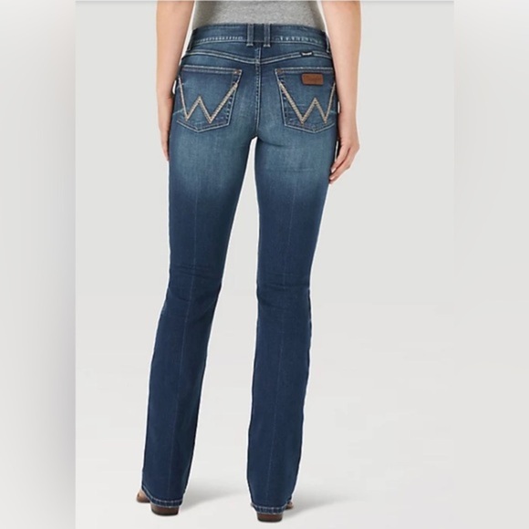 Wrangler mae‎ mid-rise Vivianna retro boot cut jeans size 3/4x36 new - Picture 5 of 11